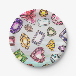 Gemstone Design Paper Plates