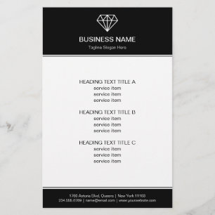 Gemstone Diamond Logo Black White Modern Look Flyer