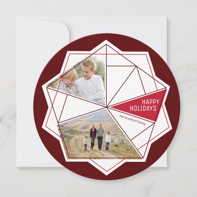 Gemstone Facets Non-Traditional Holiday Photo Card (Front)