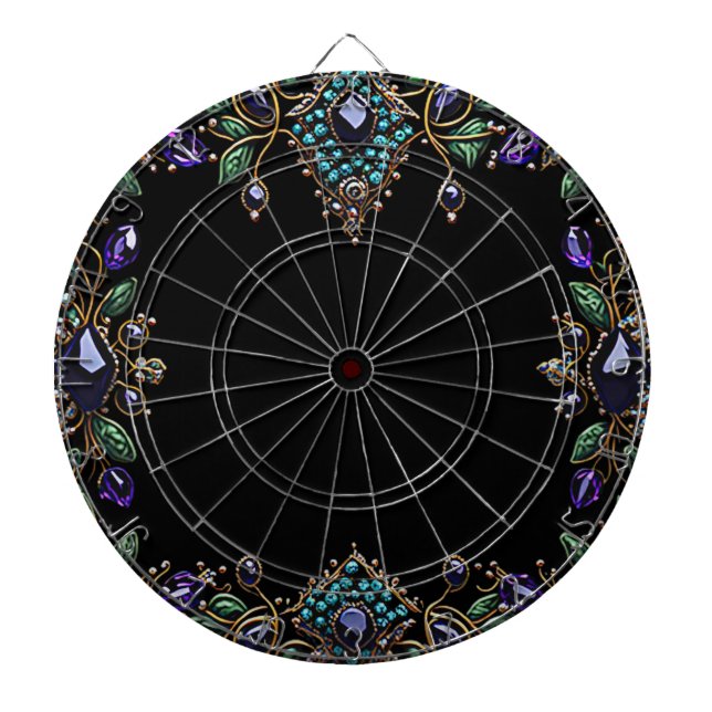 Gemstone Floral Dartboard (Front)