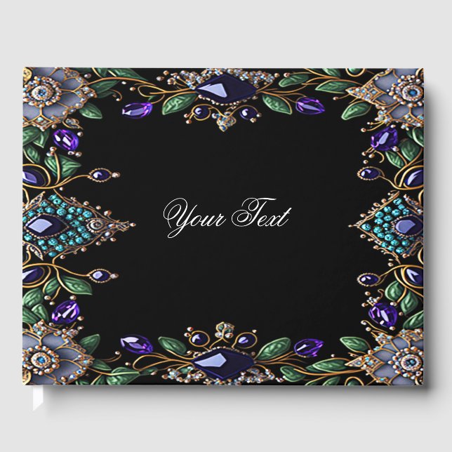 Gemstone Floral Guest Book (Front)
