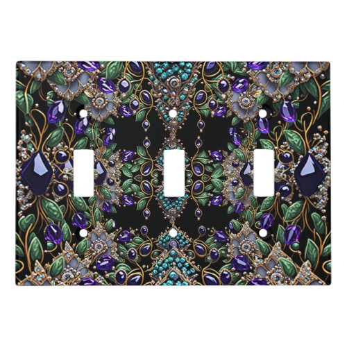  Gemstone Floral Light Switch Cover