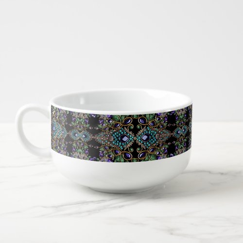 Gemstone Floral Soup Mug