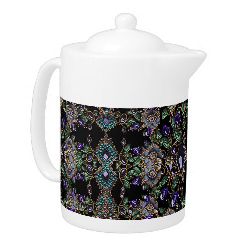 Gemstone Floral Teapot