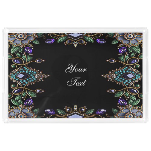 Gemstone Floral Vanity Tray