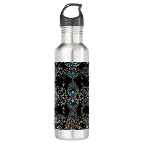 Gemstone Floral Water Bottle