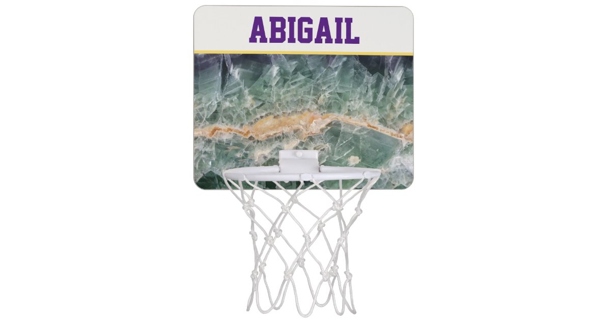 Gemstone Fluorite Photo Abstract Stripes Nature Mini Basketball Hoop