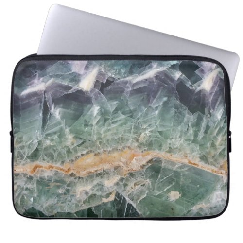 Gemstone Fluorite Photo Purple Green Mineral Gem Laptop Sleeve