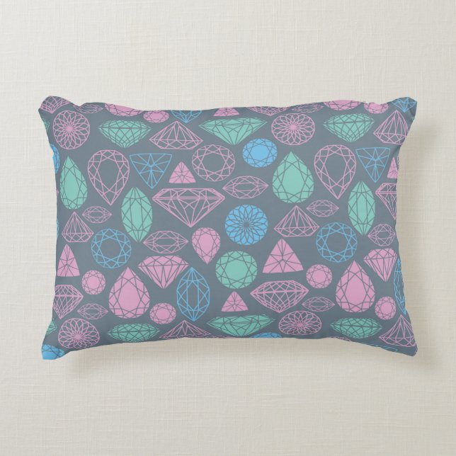 Gemstone Icon Pattern Accent Pillow (Front)