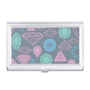 Gemstone Icon Pattern Business Card Case