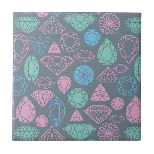 Gemstone Icon Pattern Ceramic Tile (Front)