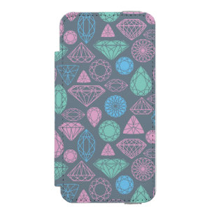 Gemstone Icon Pattern Wallet Case For iPhone SE/5/5s