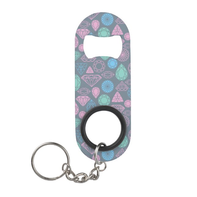 Gemstone Icon Pattern Keychain Bottle Opener (Front)