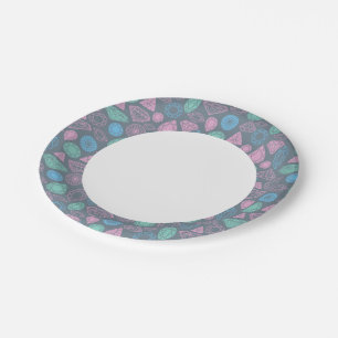 Gemstone Icon Pattern Paper Plates