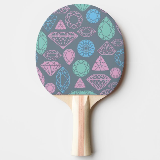 Gemstone Icon Pattern Ping Pong Paddle (Front)