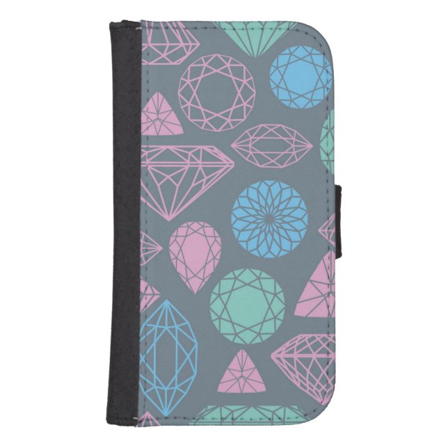 Gemstone Icon Pattern Samsung Galaxy Wallet Case (Front)