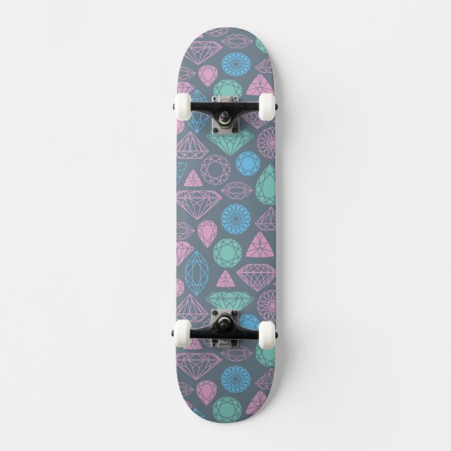Gemstone Icon Pattern Skateboard Deck (Front)