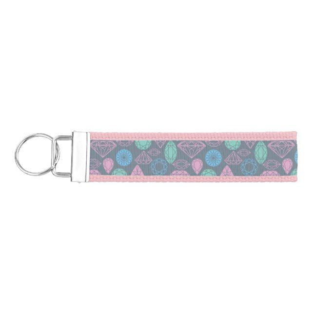Gemstone Icon Pattern Wrist Keychain (Keys on Left)