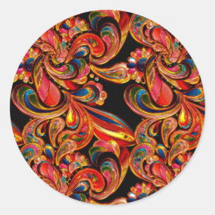 Gemstone Inspired Art Deco Swirl Classic Round Sticker
