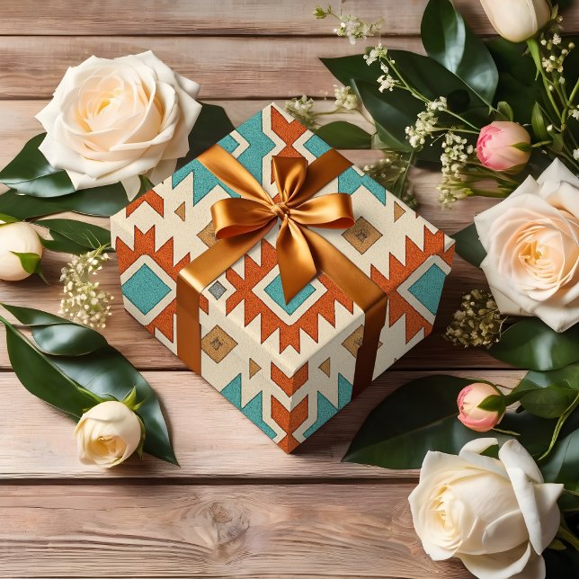 Gemstone-Inspired Native American Style Tribal Wrapping Paper (Creator Uploaded)