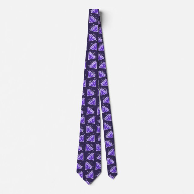 Gemstone iolite purple 21st Anniversary or event  Neck Tie (Front)