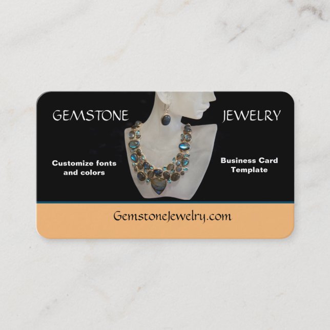 Gemstone Jewelry Shop Business Card (Front)