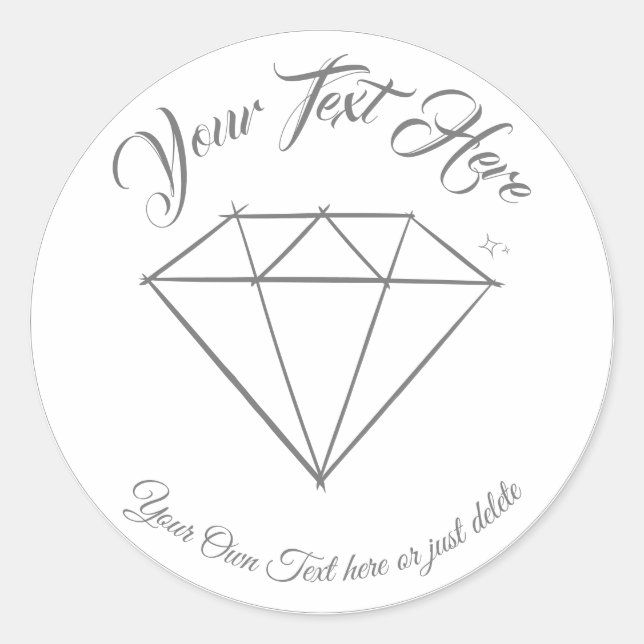 Gemstone. Jewelry Store Customizable Gift Template Classic Round Sticker (Front)