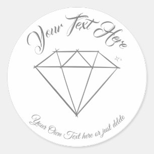 Gemstone. Jewelry Store Customizable Gift Template Classic Round Sticker