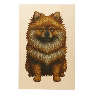 Gemstone Mosaic Pomeranian Wood Wall Art