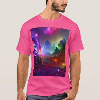 Gemstone Mountains Fantasy Multicolor Crystal Acti T-Shirt