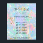 gemstone opal FAUX iridescent Flyer<br><div class="desc">beauty salon professional makeup artist flyer</div>