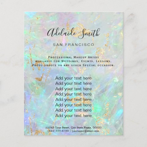 gemstone opal FAUX iridescent texture Flyer