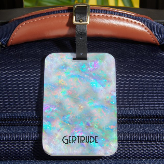 gemstone opal  luggage tag (Front Insitu 2)