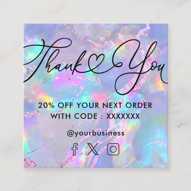 gemstone opal  square business card (Front)