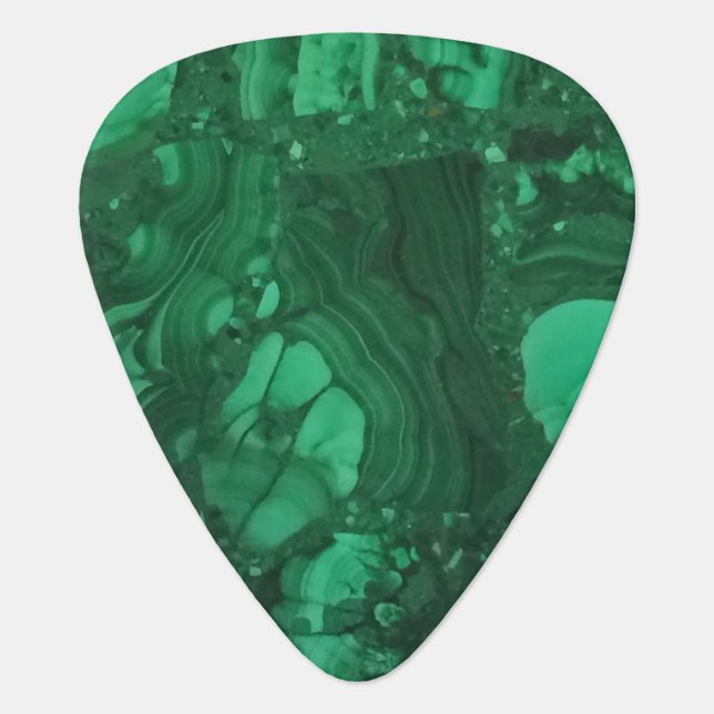 Gemstone Pattern Bright Green Swirled Abstract Guitar Pick (Front)
