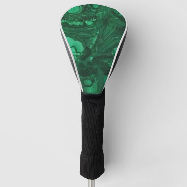 Gemstone Photo Bright Green Marbled Abstract Golf Head Cover (Front)