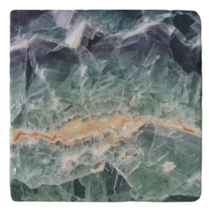 Gemstone Purple Green Fluorite Photograph Mineral Trivet