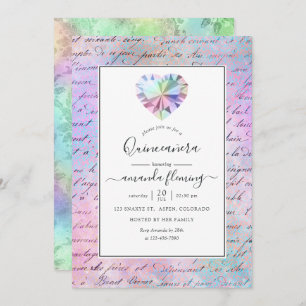 Gemstone Quinceañera Invitation