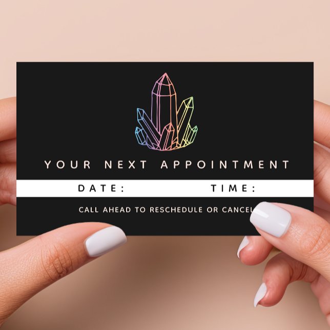 Gemstone Rainbow Quartz Crystal Business Logo Appointment Card (Creator Uploaded)