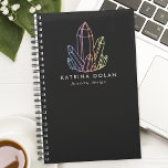 Gemstone Rainbow Quartz Crystal Business Logo Planner<br><div class="desc">Showcase your unique style with this gemstone rainbow quartz crystal personalized planner. Perfect for women in the jewelry design business, this planner combines vibrant colors with practical functionality. The beautiful rainbow quartz crystal artwork adds a touch of elegance and creativity to your daily organization. Personalize it with your name for...</div>