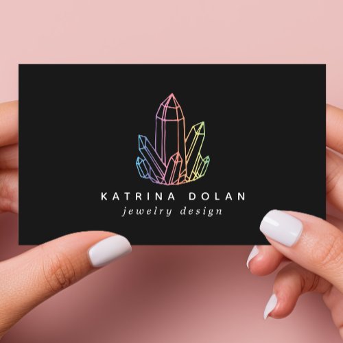 Gemstone Rainbow Quartz Crystal Jewelry Logo Business Card