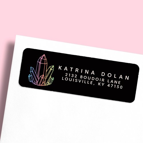 Gemstone Rainbow Quartz Crystal Return Address Label