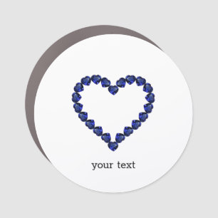Gemstone Sapphire Blue Heart Car Magnet