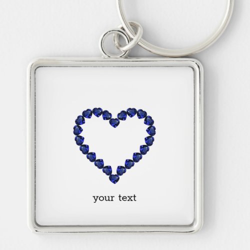 Gemstone Sapphire Blue Heart Keychain