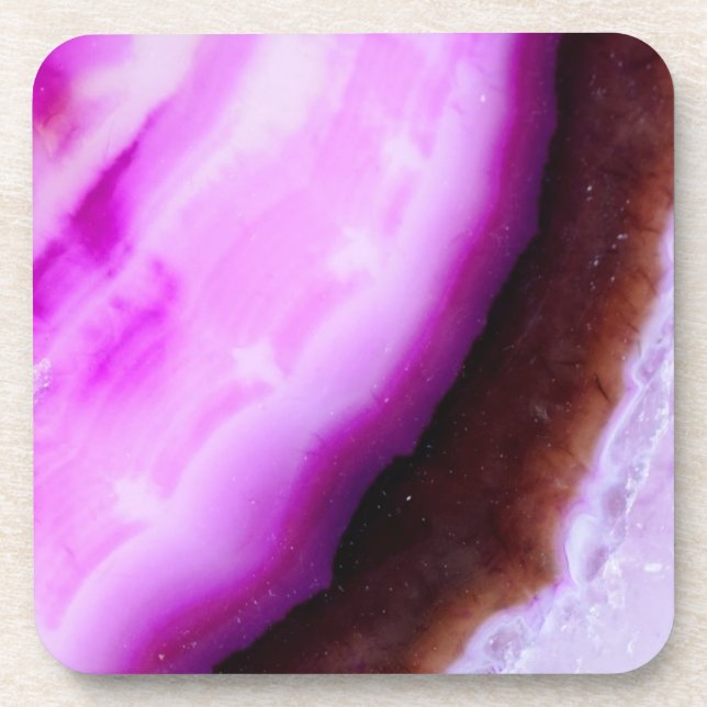 Gemstone Series - Agate in Purple Drink Coaster (Front)