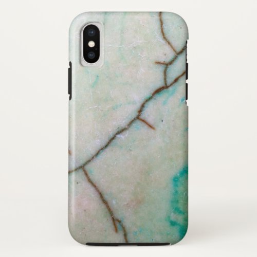 Gemstone Series _ Cracked Turquoise With Green iPhone X Case