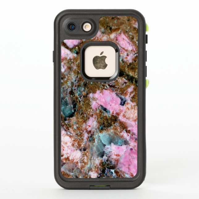 Gemstone Series - Dark Pink and Green Thulite LifeProof iPhone Case (Back)