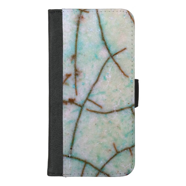 Gemstone Series - Light Turquoise Cracked iPhone Wallet Case (Front)