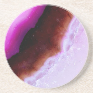 Gemstone Series - Purple Agate With Quartz Drink Coaster
