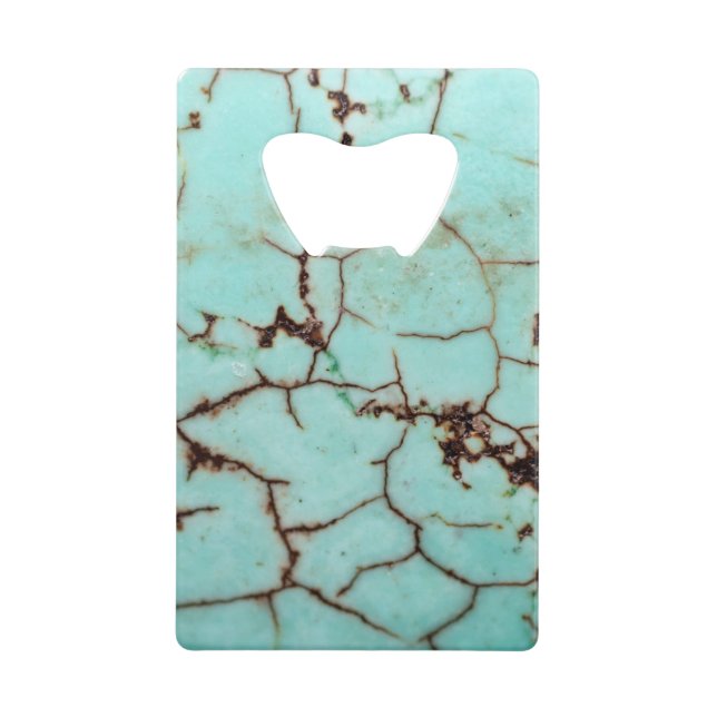 Gemstone Series - Turquoise Cracked Credit Card Bottle Opener (Front)
